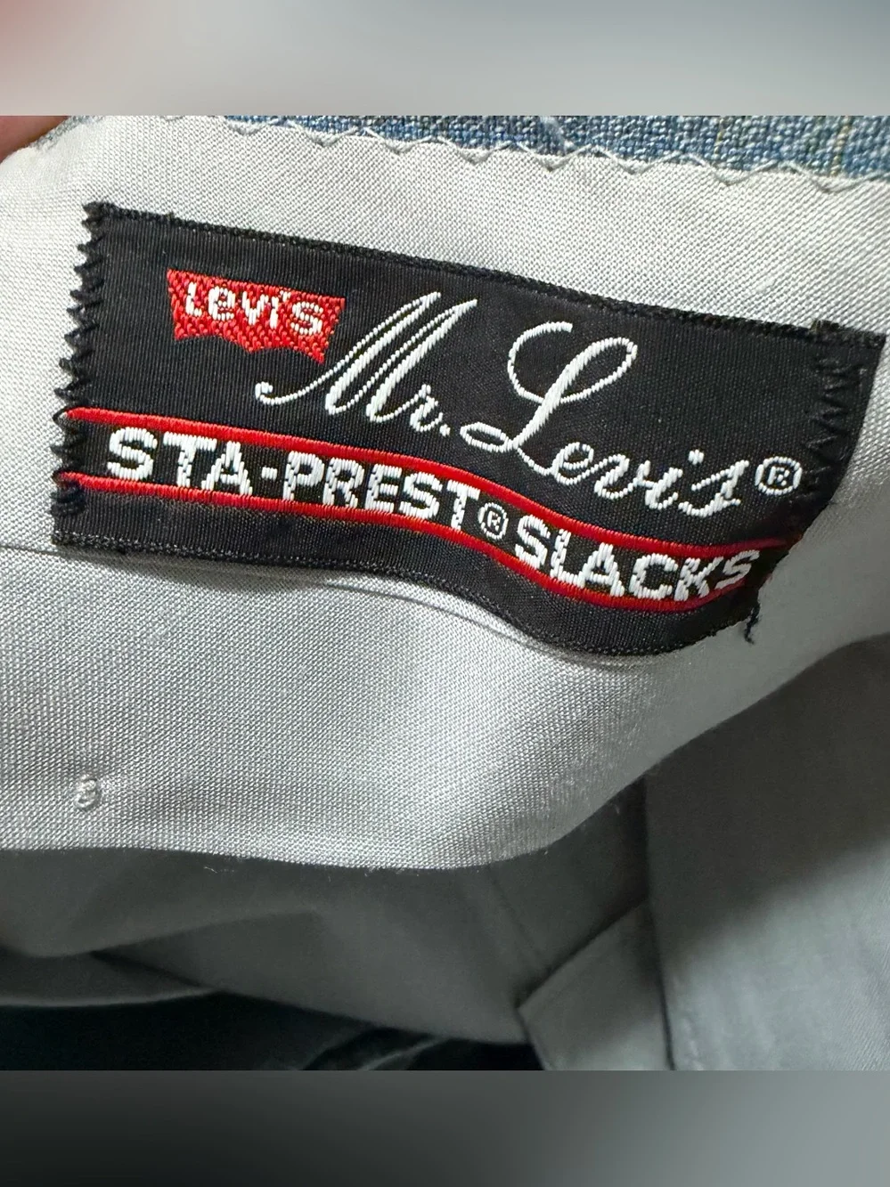 Vintage Levi’s Mr Levis Sta prest Blue Plaid slacks 31x28 New deadstock USA